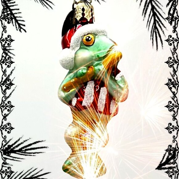 NEW Authentic Christopher Radko Cute FROG POND THUMPERS Hand Made Glass Ornament - Picture 1 of 7